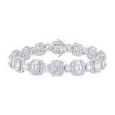 7.24ct 18k White Gold Diamond Baguette Bracelet